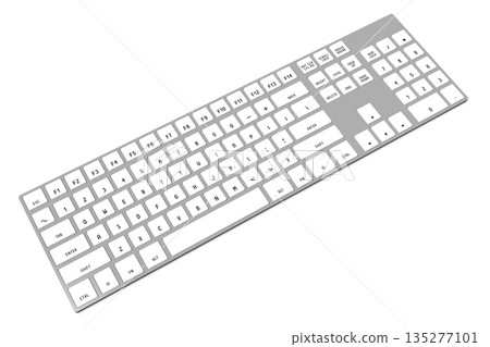 3D modern computer keyboard 3D modern computer keyboard 135277101