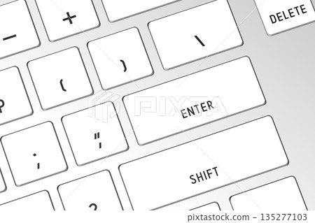 3D computer keyboard - close-up 3D computer keyboard - close-up 135277103