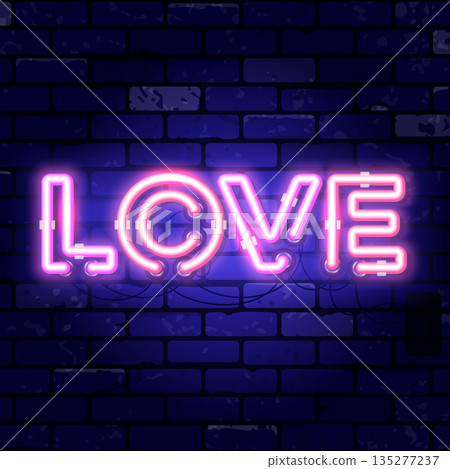 Valentines Day Neon Signboard Valentines Day Neon Signboard 135277237