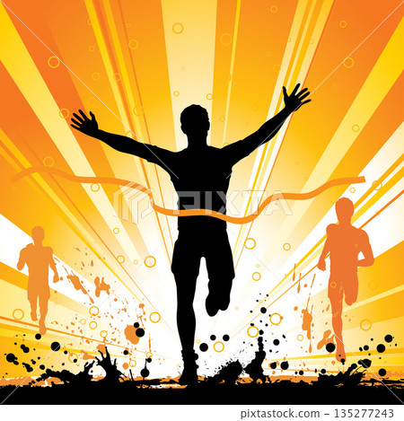 Silhouette of a Man Winner Silhouette of a Man Winner 135277243