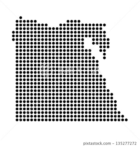 Egypt country dotted map. Black spot pixel illustration isolated on white background. Vector circle mosaic. Egypt country dotted map. Black spot pixel illustration isolated on white background. Vector circle mosaic. 135277272