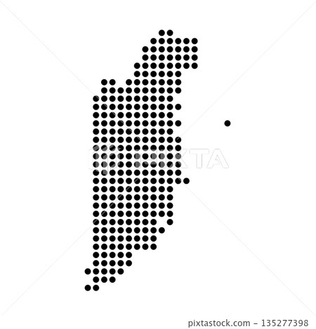 Belize country dotted map. Black spot pixel illustration isolated on white background. Vector circle mosaic. 135277398