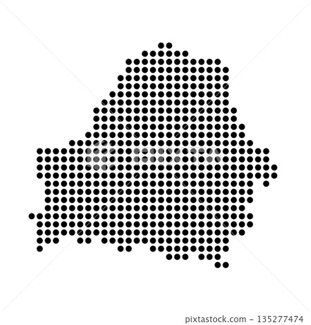 Belarus country dotted map. Black spot pixel illustration isolated on white background. Vector circle mosaic. Belarus country dotted map. Black spot pixel illustration isolated on white background. Vector circle mosaic. 135277474
