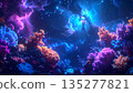 A hybrid background combining space nebulae and underwater marine life 135277821
