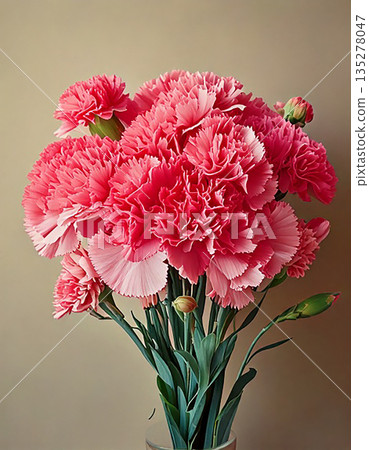 A beautiful watercolor-style floral art featuring delicate carnations in soft colors perfect for Mother's Day. A beautiful watercolor-style floral art featuring delicate carnations in soft colors perfect for Mother's Day. 135278047