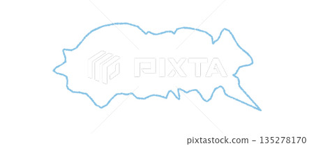 Wavy blue chalk speech bubble with hand drawn outline and soft contour. Round textbox for message, comment or chat, talk icon with clean outline, modern speech bubble for communication or text. Wavy blue chalk speech bubble with hand drawn outline and soft contour. Round textbox for message, comment or chat, talk icon with clean outline, modern speech bubble for communication or text. 135278170