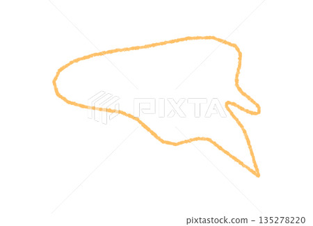 Hand drawn wavy chalk speech bubble forms a unique outline. Orange shape suggests chat or conversation and serves as a message or comment graphic for talk in playful, creative context. Hand drawn wavy chalk speech bubble forms a unique outline. Orange shape suggests chat or conversation and serves as a message or comment graphic for talk in playful, creative context. 135278220