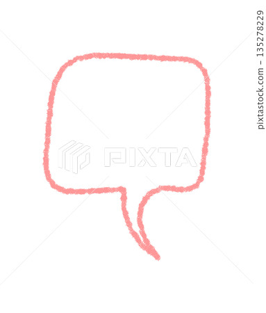 Outline speech bubble in soft chalk style. Chat box icon with a pink message textbox and talk bubble, clean design for messaging or conversation template. Modern pastel look and simple form. Outline speech bubble in soft chalk style. Chat box icon with a pink message textbox and talk bubble, clean design for messaging or conversation template. Modern pastel look and simple form. 135278229