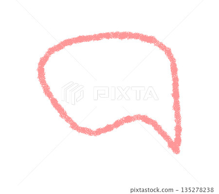 Wavy crayon chat bubble outline in sketch style. Round contour forms a unique speech and message bubble, ideal for talk and message visual graphic. Modern communication element with hand drawn Wavy crayon chat bubble outline in sketch style. Round contour forms a unique speech and message bubble, ideal for talk and message visual graphic. Modern communication element with hand drawn 135278238