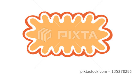 Groovy retro scallop rectangle border with wavy bubble shape in orange. Cartoon style rectangle adds a playful y2k background for frame or graphic with distinct shape and style. Groovy retro scallop rectangle border with wavy bubble shape in orange. Cartoon style rectangle adds a playful y2k background for frame or graphic with distinct shape and style. 135278295