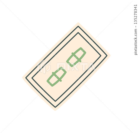 Simple Chinese mahjong game tile with minimal style. Classic boardgame piece featuring traditional design. Perfect for table game visuals, banners, or puzzle concepts, isolated graphic. 135278341