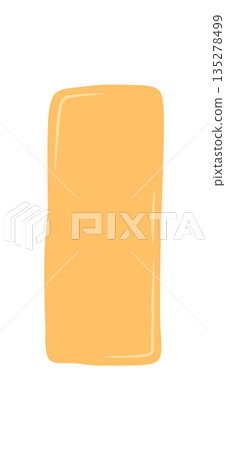 Hand drawn organic squiggle sticker box creates a soft rectangle patch with fluid blob frame. Quote shape in orange with background detail. Unique handdrawn border for modern text and message. 135278499