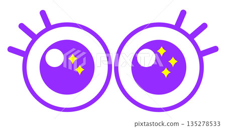An illustration of two surprised eyes with big sparkling eyes An illustration of two surprised eyes with big sparkling eyes 135278533