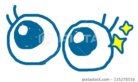 An illustration of two surprised eyes with big sparkling eyes 135278538