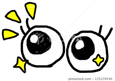 An illustration of two surprised eyes with big sparkling eyes An illustration of two surprised eyes with big sparkling eyes 135278540