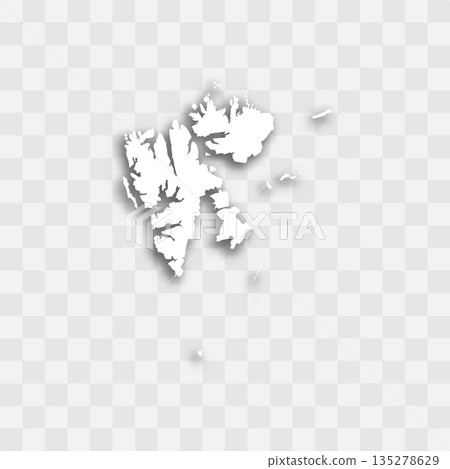 Svalbard, aka Spitzbergen, high detailed vector representation of country silhouette. White color on transparent background with dropped shadow. For educational, decorative, or informational use. Svalbard, aka Spitzbergen, high detailed vector representation of country silhouette. White color on transparent background with dropped shadow. For educational, decorative, or informational use. 135278629