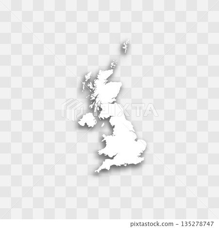 United Kingdom of Great Britain and Northern Ireland high detailed vector representation of country silhouette. White color on transparent background with dropped shadow. For educational, decorative United Kingdom of Great Britain and Northern Ireland high detailed vector representation of country silhouette. White color on transparent background with dropped shadow. For educational, decorative 135278747