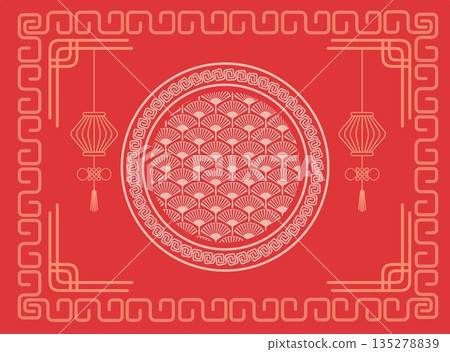 chinese paper with chinese lantern 135278839