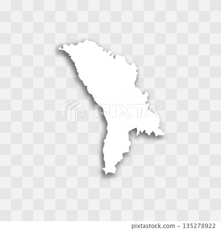 Moldova high detailed vector representation of country silhouette. White color on transparent background with dropped shadow. For educational, decorative, or informational use. Moldova high detailed vector representation of country silhouette. White color on transparent background with dropped shadow. For educational, decorative, or informational use. 135278922