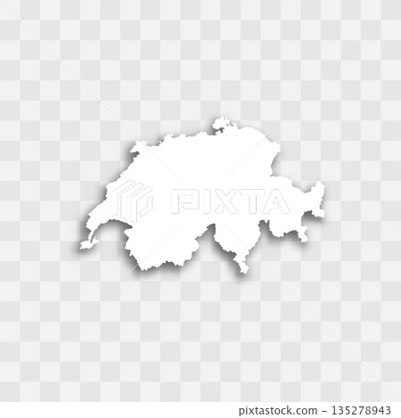 Switzerland high detailed vector representation of country silhouette. White color on transparent background with dropped shadow. For educational, decorative, or informational use. Switzerland high detailed vector representation of country silhouette. White color on transparent background with dropped shadow. For educational, decorative, or informational use. 135278943