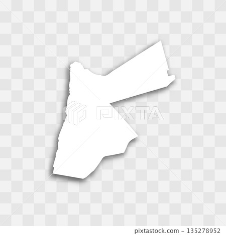 Jordan high detailed vector representation of country silhouette. White color on transparent background with dropped shadow. For educational, decorative, or informational use. Jordan high detailed vector representation of country silhouette. White color on transparent background with dropped shadow. For educational, decorative, or informational use. 135278952