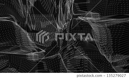 White wireframe textures. Computer generated 3d render 135279027