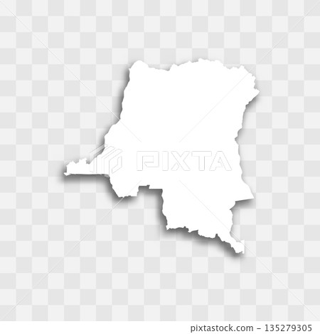 Democratic Republic of the Congo high detailed vector representation of country silhouette. White color on transparent background with dropped shadow. For educational, decorative, or informational use Democratic Republic of the Congo high detailed vector representation of country silhouette. White color on transparent background with dropped shadow. For educational, decorative, or informational use 135279305