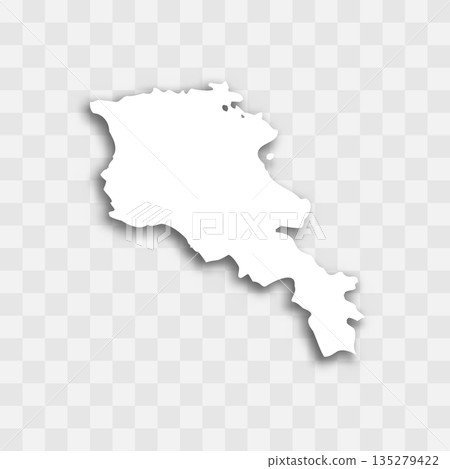 Armenia high detailed vector representation of country silhouette. White color on transparent background with dropped shadow. For educational, decorative, or informational use. Armenia high detailed vector representation of country silhouette. White color on transparent background with dropped shadow. For educational, decorative, or informational use. 135279422