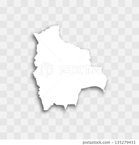 Bolivia high detailed vector representation of country silhouette. White color on transparent background with dropped shadow. For educational, decorative, or informational use. Bolivia high detailed vector representation of country silhouette. White color on transparent background with dropped shadow. For educational, decorative, or informational use. 135279431
