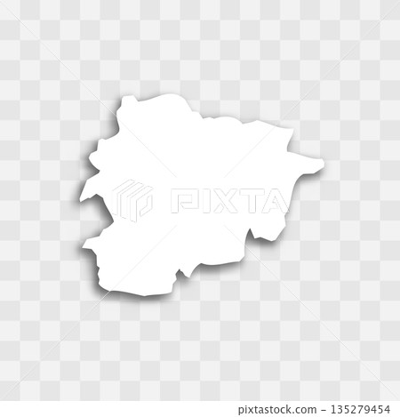 Andorra high detailed vector representation of country silhouette. White color on transparent background with dropped shadow. For educational, decorative, or informational use. Andorra high detailed vector representation of country silhouette. White color on transparent background with dropped shadow. For educational, decorative, or informational use. 135279454