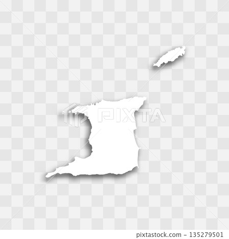 undefinedTrinidad and Tobago high detailed vector representation of country silhouette. White color on transparent background with dropped shadow. For educational, decorative, or informational use. undefinedTrinidad and Tobago high detailed vector representation of country silhouette. White color on transparent background with dropped shadow. For educational, decorative, or informational use. 135279501