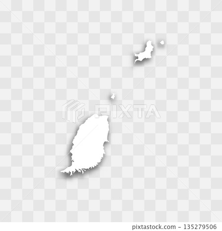 Grenada high detailed vector representation of country silhouette. White color on transparent background with dropped shadow. For educational, decorative, or informational use. Grenada high detailed vector representation of country silhouette. White color on transparent background with dropped shadow. For educational, decorative, or informational use. 135279506