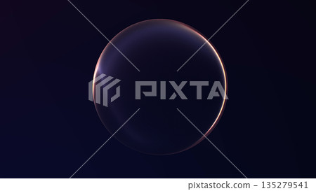 Abstract soft gradient plasma orb with smooth luminous glow in minimal futuristic style on dark background, clean digital sphere for tech, science and modern visual concepts. 135279541