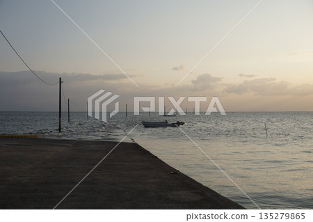 Ariake Sea Undersea Road at high tide Ariake Sea Undersea Road at high tide 135279865