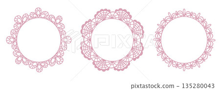 Romantic Round Lace Frame Set 135280043