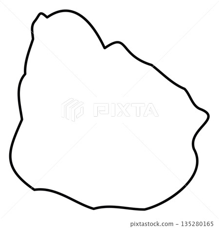 Uruguay - solid black outline border map of country area. Simple flat vector illustration. Uruguay - solid black outline border map of country area. Simple flat vector illustration. 135280165