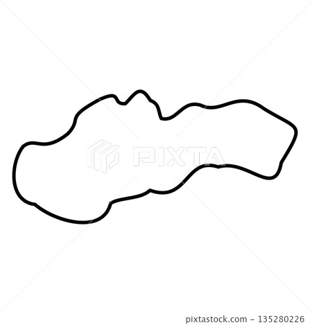 Slovakia - solid black outline border map of country area. Simple flat vector illustration. Slovakia - solid black outline border map of country area. Simple flat vector illustration. 135280226