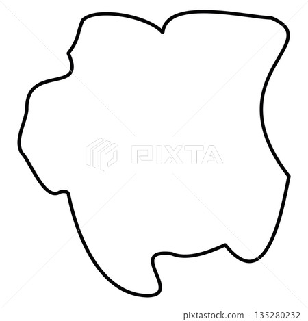 Surinam - solid black outline border map of country area. Simple flat vector illustration. 135280232