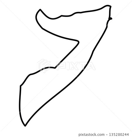 Somalia - solid black outline border map of country area. Simple flat vector illustration. Somalia - solid black outline border map of country area. Simple flat vector illustration. 135280244
