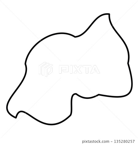 Rwanda - solid black outline border map of country area. Simple flat vector illustration. Rwanda - solid black outline border map of country area. Simple flat vector illustration. 135280257