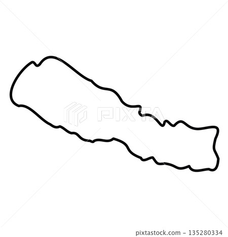 Nepal - solid black outline border map of country area. Simple flat vector illustration. Nepal - solid black outline border map of country area. Simple flat vector illustration. 135280334