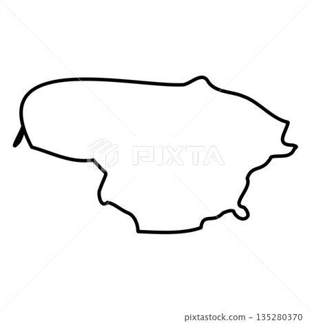 Lithuania - solid black outline border map of country area. Simple flat vector illustration. Lithuania - solid black outline border map of country area. Simple flat vector illustration. 135280370