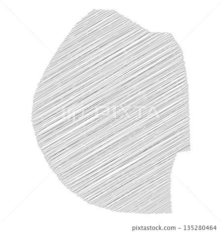 Swaziland - pencil scribble sketch silhouette map of country area with dropped shadow. Simple flat vector illustration. 135280464