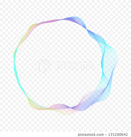 Vibrant circle frame with gradient lines. Modern line art idea for poster, brochure, cover, music, sound, header, web banner, presentation. Vector Illustration Vibrant circle frame with gradient lines. Modern line art idea for poster, brochure, cover, music, sound, header, web banner, presentation. Vector Illustration 135280642