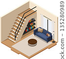 Isometric contemporary living room interior 135280989