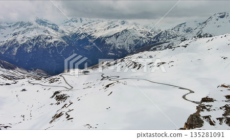 High mountain road in Austrian Alps High mountain road in Austrian Alps 135281091