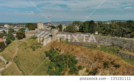 Kalemegdan fort in Belgrade Serbia and Save river Kalemegdan fort in Belgrade Serbia and Save river 135281112