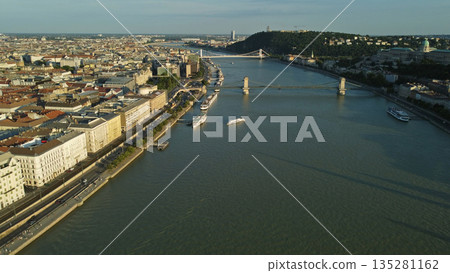Budapest city and Danube river Budapest city and Danube river 135281162