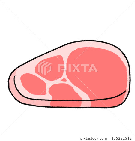 簡單可愛的肉類插圖 簡單可愛的肉類插圖 135281512