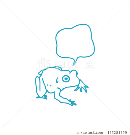 可愛的青蛙想法泡泡 可愛的青蛙想法泡泡 135281539